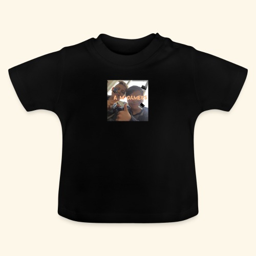 deksel am gamerz - Økologisk baby-T-skjorte med rund hals