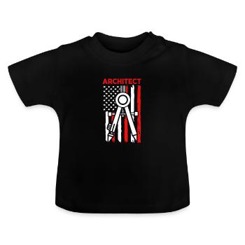 architecte - T-shirt bio col rond Bébé - noir - Devant