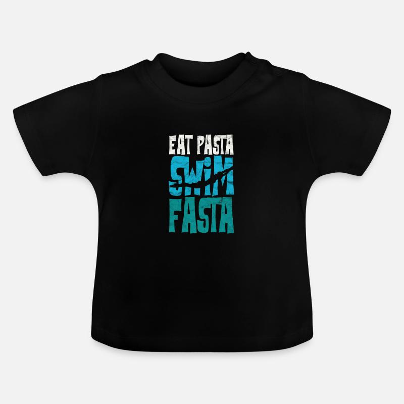 Funny Swimming Swim Team - T-shirt bio col rond Bébé - noir