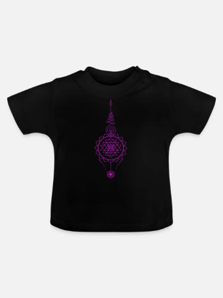 Unalome Magie - Baby Bio-T-Shirt mit Rundhals - Schwarz