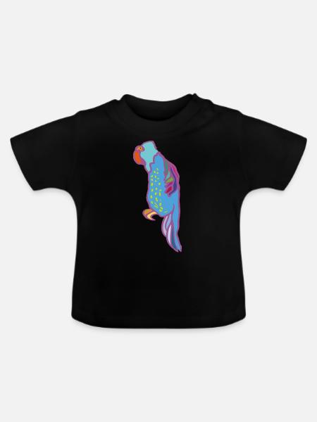 ara papagei - Baby Bio-T-Shirt mit Rundhals - Schwarz
