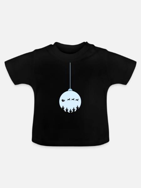 weihnachtskugel christmas - Baby Bio-T-Shirt mit Rundhals - Schwarz