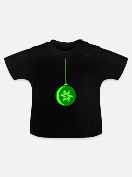 weihnachtskugel stern - Baby Bio-T-Shirt mit Rundhals - Schwarz
