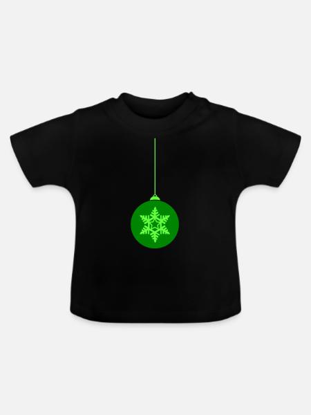weihnachtskugel stern - Baby Bio-T-Shirt mit Rundhals - Schwarz