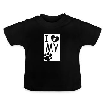 J’aime mon chien - T-shirt bio col rond Bébé - noir - Devant