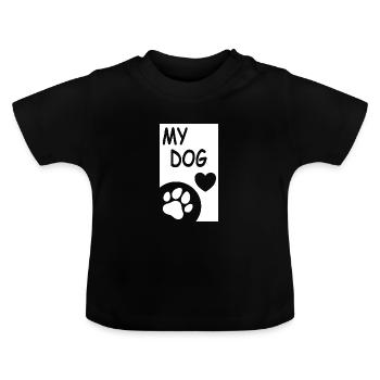J’aime mon chien - T-shirt bio col rond Bébé - noir - Devant