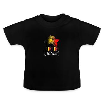 Belgique - T-shirt bio col rond Bébé - noir - Devant
