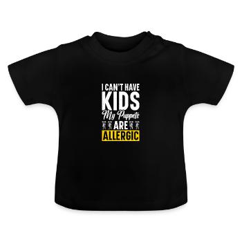 Puppetry Supplies Ventriloquist Puppeteer Puppet - Baby Bio-T-Shirt mit Rundhals - Schwarz - Vorne