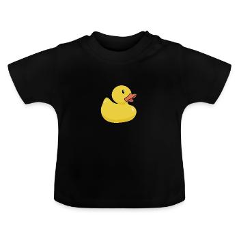 Rubber Ducky - Baby Organic T-Shirt with Round Neck - black - Front