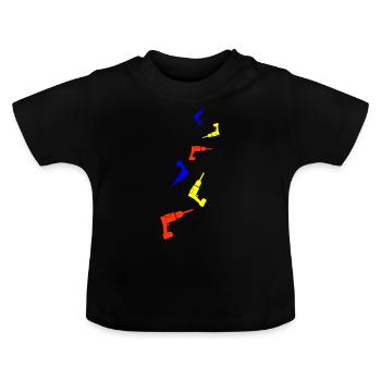 Drill - Baby Organic T-Shirt with Round Neck - black - Front