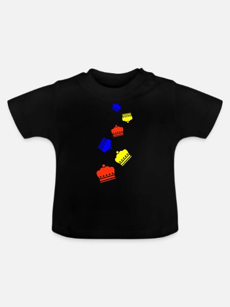 Krone icon - Baby Bio-T-Shirt mit Rundhals - Schwarz