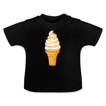 Softeis - Baby Bio-T-Shirt mit Rundhals - Schwarz - Vorne