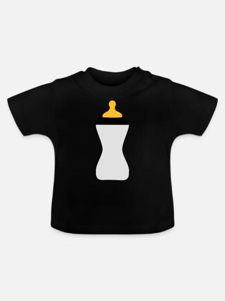 Babyflaschen - Baby Bio-T-Shirt mit Rundhals - Schwarz