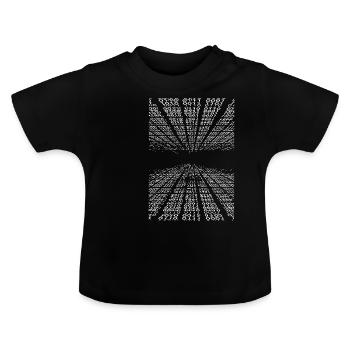 Code binaire horizontal - T-shirt bio col rond Bébé - noir - Devant