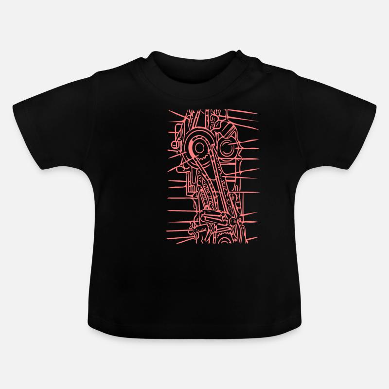 machine - T-shirt bio col rond Bébé - noir