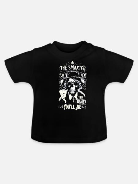 Pokern Poker Spruch - Baby Bio-T-Shirt mit Rundhals - Schwarz