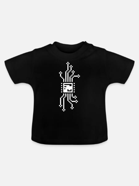 8bit cyber chip - Baby Bio-T-Shirt mit Rundhals - Schwarz