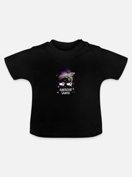 Amerikanisch-Samoa - Baby Bio-T-Shirt mit Rundhals - Schwarz