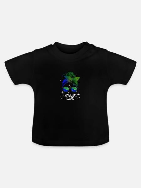 Weihnachtsinsel - Baby Bio-T-Shirt mit Rundhals - Schwarz
