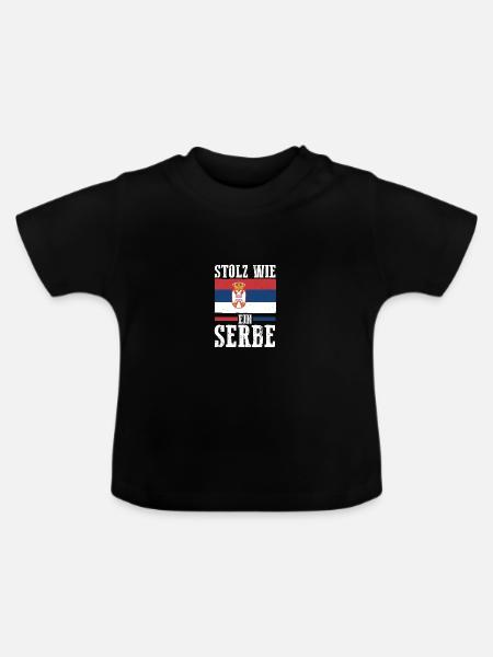 Serben Serbisch Serbien - Baby Bio-T-Shirt mit Rundhals - Schwarz