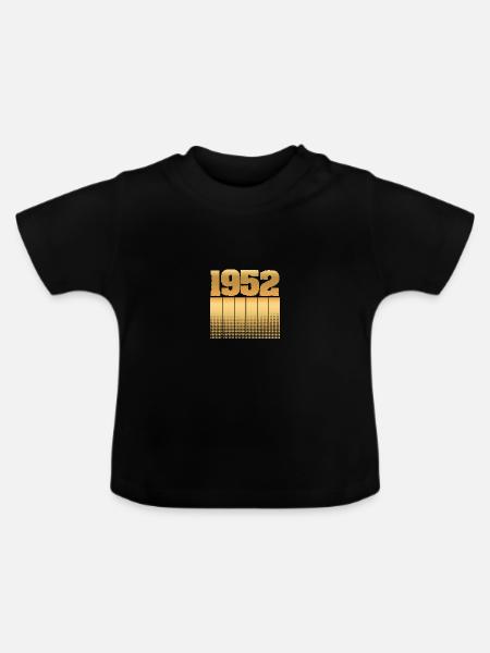 Geboren 1952 - Baby Bio-T-Shirt mit Rundhals - Schwarz
