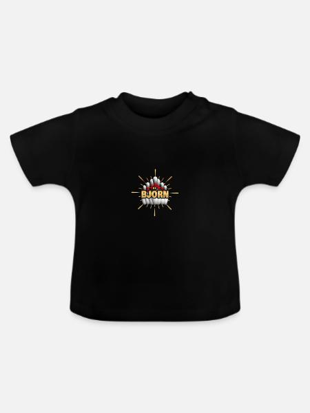 Bowling Björn - Baby Bio-T-Shirt mit Rundhals - Schwarz