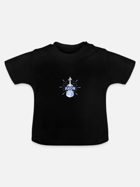 Geschenk für Aron - Baby Bio-T-Shirt mit Rundhals - Schwarz