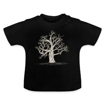 Chêne noueux - T-shirt bio col rond Bébé - noir - Devant