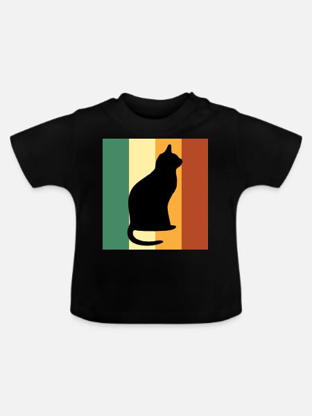 Katze Haustier - Baby Bio-T-Shirt mit Rundhals - Schwarz