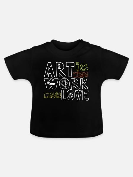Künstler - Baby Bio-T-Shirt mit Rundhals - Schwarz
