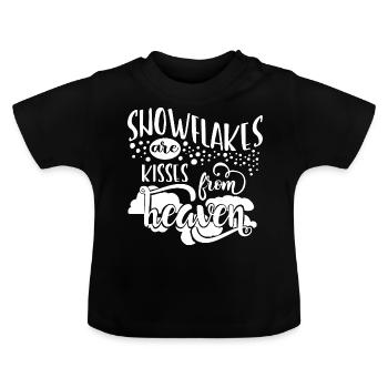 flocons de neige - T-shirt bio col rond Bébé - noir - Devant