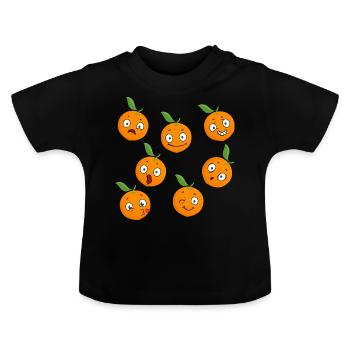Orange - Baby Organic T-Shirt with Round Neck - black - Front