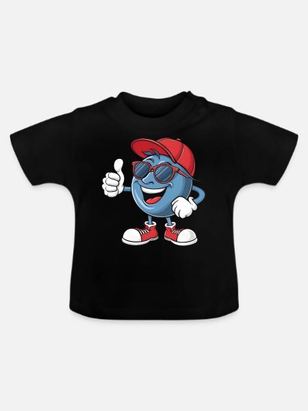 Blaubeere - Baby Bio-T-Shirt mit Rundhals - Schwarz