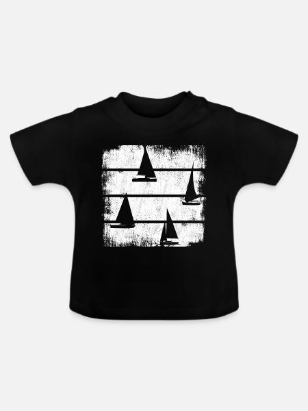 Segelschiffe - Baby Bio-T-Shirt mit Rundhals - Schwarz