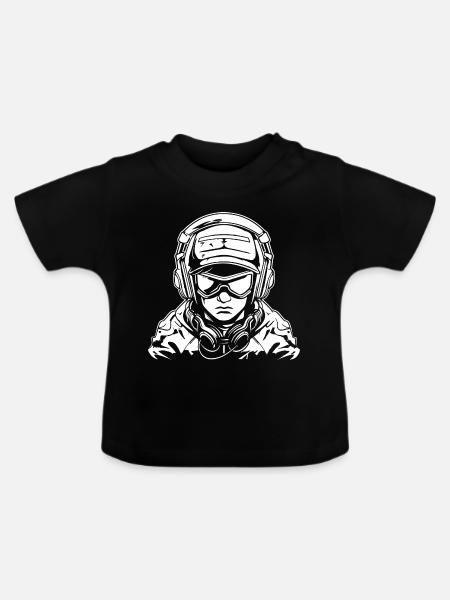 Gamer Zeichnung - Baby Bio-T-Shirt mit Rundhals - Schwarz