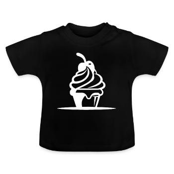 Graphique de crème glacée - T-shirt bio col rond Bébé - noir - Devant