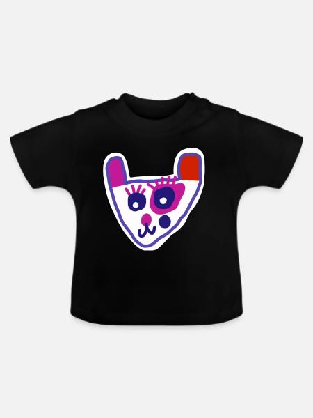 PANDA2 - Baby Bio-T-Shirt mit Rundhals - Schwarz