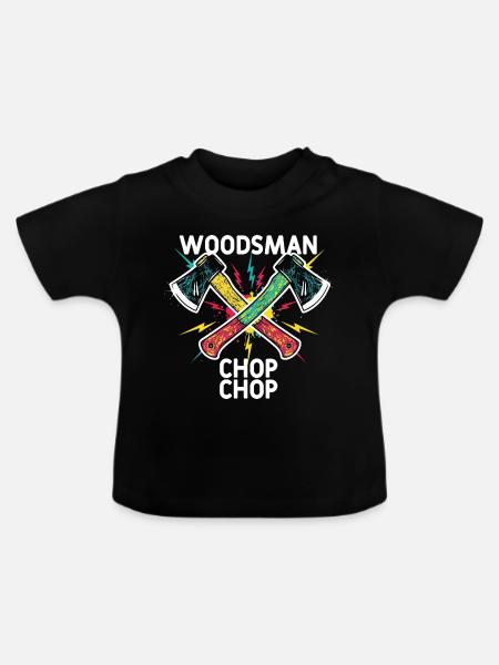 Woodsman Chop Chop Camping-Äxte - Baby Bio-T-Shirt mit Rundhals - Schwarz