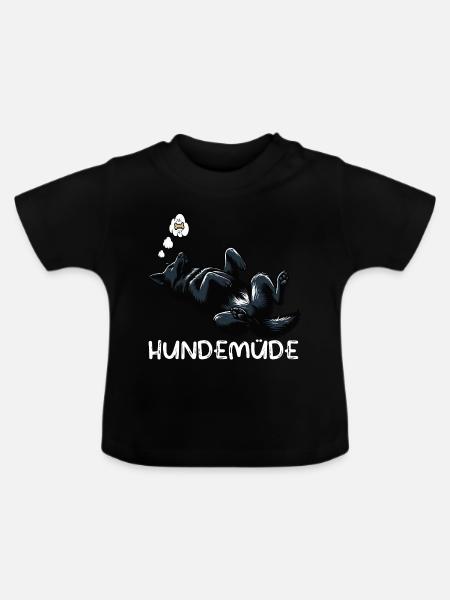 Hundemüde Schwarzer Schäferhund Schäferhundhalter - Baby Bio-T-Shirt mit Rundhals - Schwarz