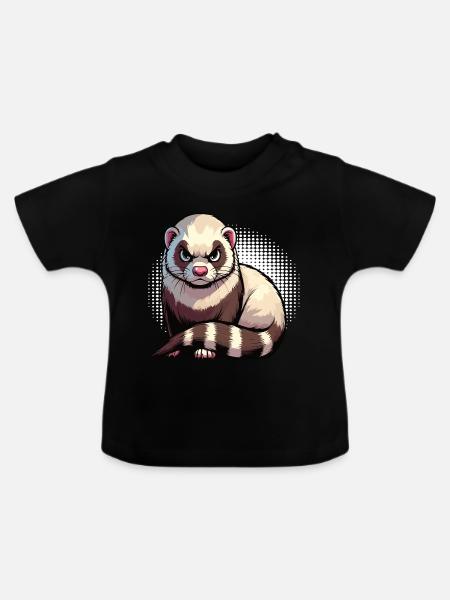 Frettchen Frettchenhalter Frettchenbesitzer - Baby Bio-T-Shirt mit Rundhals - Schwarz