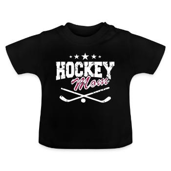 Hockey Mom - Baby Organic T-Shirt with Round Neck - black - Front