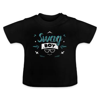 Swag Boy - T-shirt bio col rond Bébé - noir - Devant