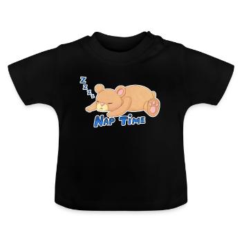 Bär - Nap Time - Baby Bio-T-Shirt mit Rundhals - Schwarz - Vorne
