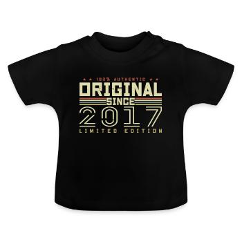 Original 2017 Geburtstagsgeschenk 2017 Retro 2017 - Baby Bio-T-Shirt mit Rundhals - Schwarz - Vorne