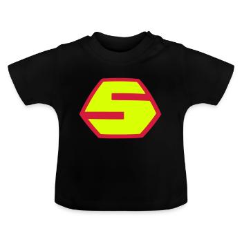 Symbol Superhero S Comic Icon Hero Logo - T-shirt bio col rond Bébé - noir - Devant