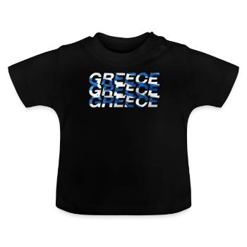Grèce - T-shirt bio col rond Bébé - noir - Devant