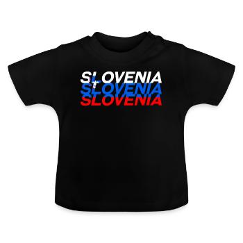 Slowenien - Baby Bio-T-Shirt mit Rundhals - Schwarz - Vorne