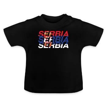 Serbien - Baby Bio-T-Shirt mit Rundhals - Schwarz - Vorne