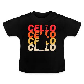 violoncelle - T-shirt bio col rond Bébé - noir - Devant