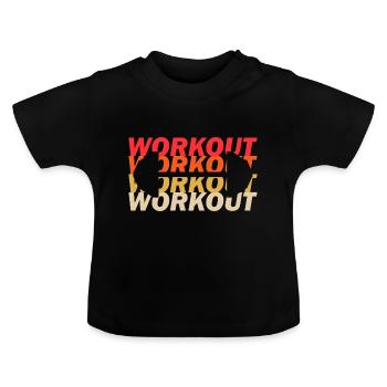 Workout Fitness - Baby Organic T-Shirt with Round Neck - black - Front